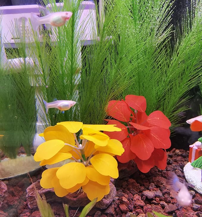 M2cbridge Plastic Fish Tank Plants Soft Silk Water Grass for Terrarium Simulate Plants and Aquarium Landscape(4pcs,12")