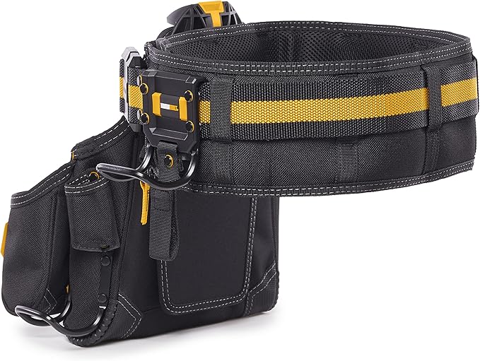 ToughBuilt ClipTech Series – 3-Piece Pro Framer Tool Belt Set, ClipTech™ Modular System with 2 Professional Pouches and Padded Belt, 1680D Heavy-Duty Construction (TB-CT-102-3P)