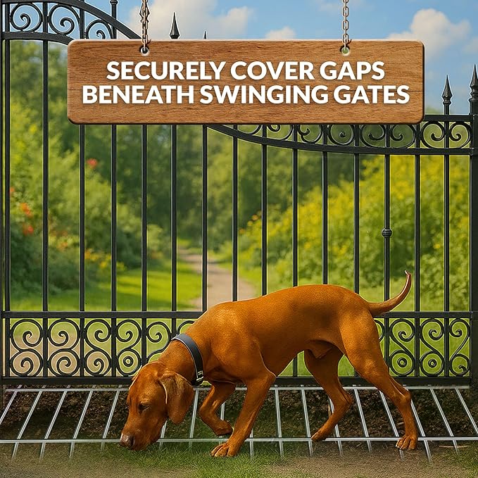 Dig Defence Original Gate Plate - Dog Digging Deterrent, Garden Fence Underground Gap Filler, Rabbits and Dog Fence Barrier - 2 Pack with 2 SM/MD Animal Fence Barrier