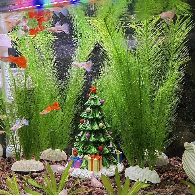 M2cbridge Plastic Fish Tank Plants Soft Silk Water Grass Reptile for Terrarium Simulate Plants and Aquarium Landscape(2pcs,12")