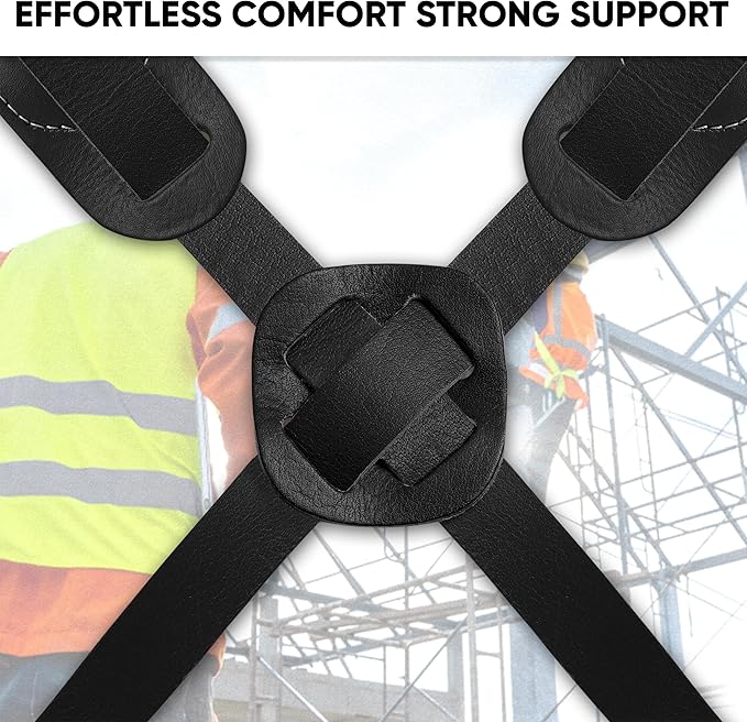 FUERI Tool Belt Leather Suspenders for Men Heavy Duty Bags Construction Carpenter Tools Electricians Framers
