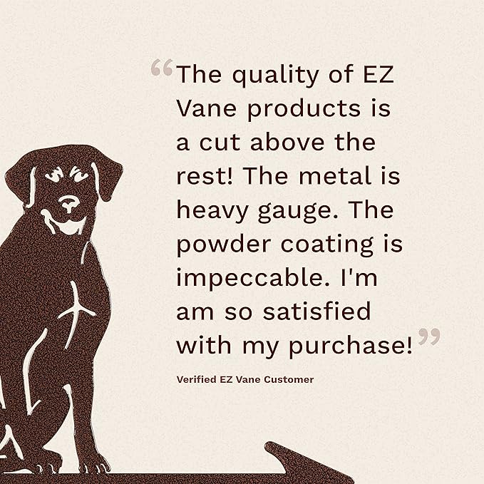 EZ Vane Labrador Retriever Dog Weathervane — 4-Sided Mount, Wind Cups, Antique Copper Finish, Steel with Durable Triple Powder Coating, Handcrafted in USA