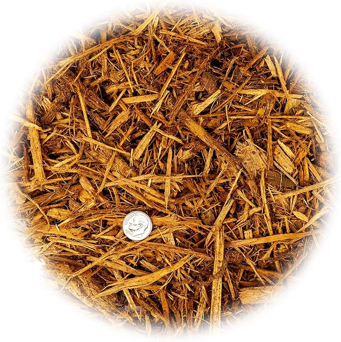 Organic Yellow Mulch by Gardenera - Enhance Soil Health and Plant Vitality - 2 QUARTS