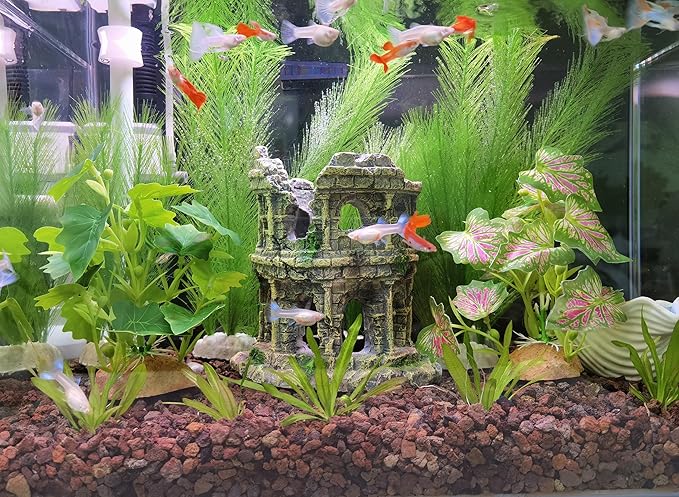 M2cbridge Plastic Fish Tank Plants Soft Silk Water Grass for Terrarium Simulate Plants and Aquarium Landscape(4pcs,12")