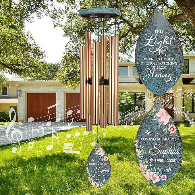 ASTARIN Wind Chimes for Loss of Loved One, Personalized Sympathy Wind Chime for Women, Windchimes Outdoors Deep Tones, Remembrance/Sympathy Gifts Loss of Mother