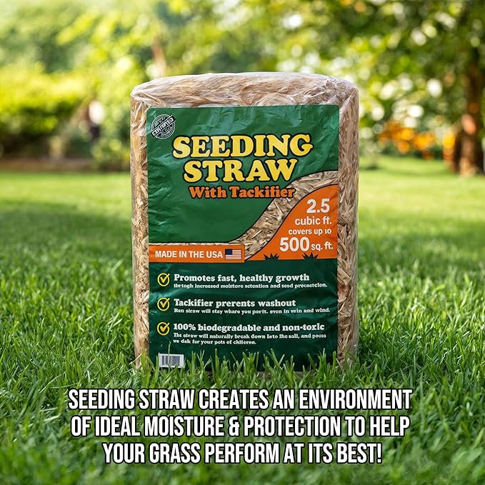 Seeding Straw with Tackifier, 2.5 cu ft (Covers up to 500 Square Feet)
