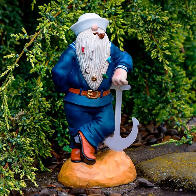 Navy Gnome 11.43" x 5.5", Funny Garden Gnomes, Gnomes Decorations for Yard, Patriotic Garden Decor, Navy Gifts, Army Gnome