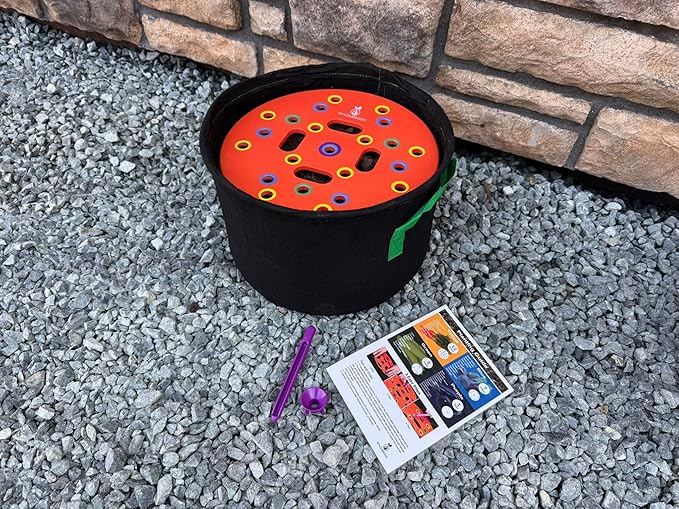Round Seed Planting Template by Spaceurseeds – Patented Color-Coded Garden Spacing Tool Kit with Seed & Seedling Spacer, Dibber with Seed Spoon & Laminated Vegetable Growing Guide