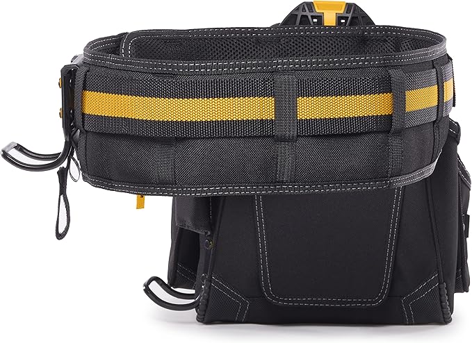 ToughBuilt ClipTech Series – 3-Piece Pro Framer Tool Belt Set, ClipTech™ Modular System with 2 Professional Pouches and Padded Belt, 1680D Heavy-Duty Construction (TB-CT-102-3P)