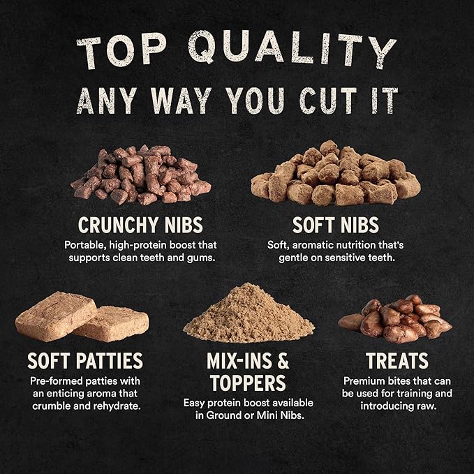 Vital Essentials Freeze-Dried Raw Beef Meal or Mixer Dog Food Soft Nibs | 98% Beef, Organs & Bone | 14 oz