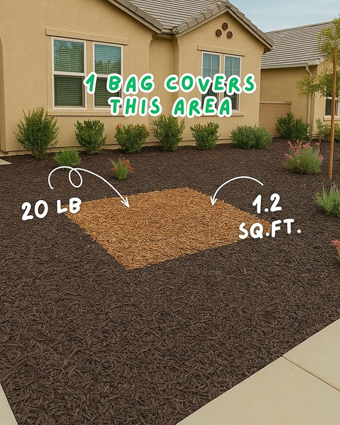 100% Wire-Free Shredded Rubber Mulch – Green – 20 lb (1.2 cu ft) – Long-Lasting, Low Maintenance, Safe for Kids & Pets – Ideal for Landscaping & Playgrounds