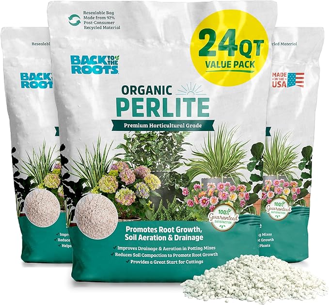 Back to the Roots 100% Organic Perlite (24 qt Value Pack) | Made in The USA | Premium Nutrition for Indoor and Outdoor Plants
