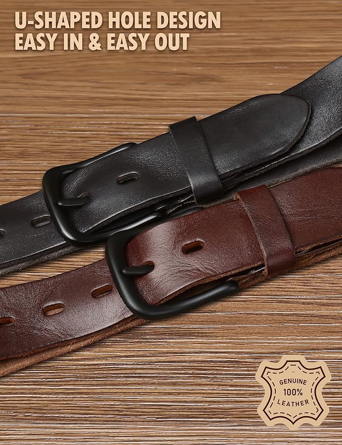 Thicken Full Grain Leather Mens Belt Heavy Duty Mens Work Belt Mens Belt High Hardness Buckle Packed In Gift Box