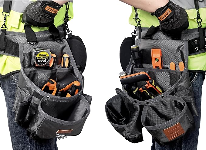 Tool belt,Tool Belts for Men with Suspenders and Magnetic Tool Pouch.Heavy Duty Carpenter/Construction Tool Belt.