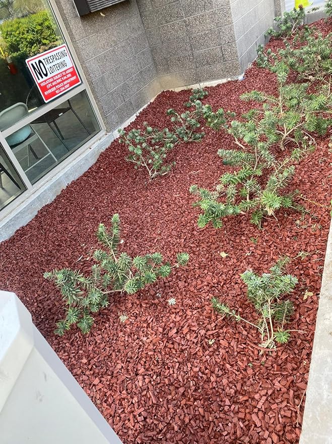 – 100% Wire-Free Premium Grade Nugget Rubber Mulch for Playgrounds & Landscaping | Safe for Kids & Pets, No Replacement Needed, Ultra Durable | Red, 20 lb (0.8 cu ft)