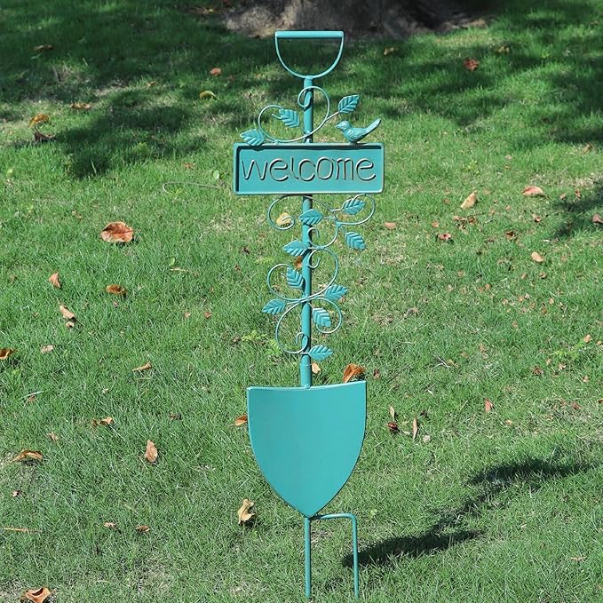 Metal Garden Stakes, Garden Stakes Decorative,Outdoor Welcome Sign for Patio Garden Decor.