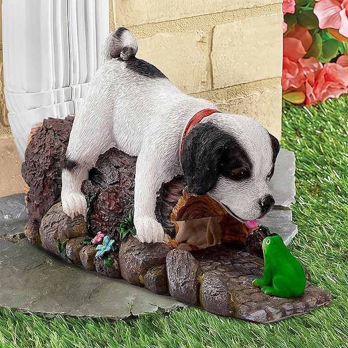 Funny Dog Gutter Downspout Extender Statue, Garden Animal Decor Gutter Extension, Splash Block, Eco-Friendly Resin, Outdoor Decor Sculpture, Gutter Diverter Rain Perfect for 3"x4" Downspout