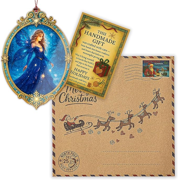 Fairy Ornament – Fantasy Gifts | Fairy Gifts for Women + Magical Fairy Decor – Christmas Fairy Ornament 2025 – Suncatcher Effect Window Hanging – Car Hanging Decoration