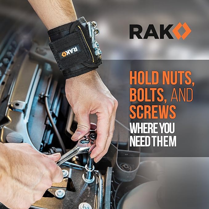 RAK Magnetic Wristband Gifts for Men - Premium Tool Belt for Holding Screws Nails with Powerful Magnets, Cool Gadgets Stocking Stuffers for Men, Holiday for Dad, Husband, Grandpa, Him