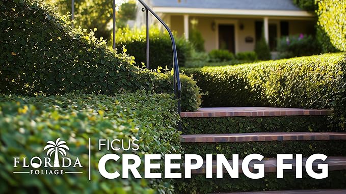 Creeping Fig Vine | 10 Live Plants | Ficus Pumila | Fast-Growing Ground Cover | Evergreen Climbing Vine for Walls & Trellises