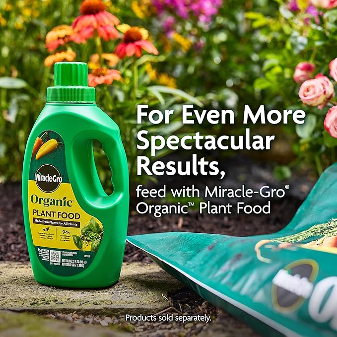 Miracle-Gro Organic Outdoor Potting Mix, for Outdoor Container Plants, Contains Quick-Release Natural Fertilizer, OMRI Listed, 16 qt., 2-Pack