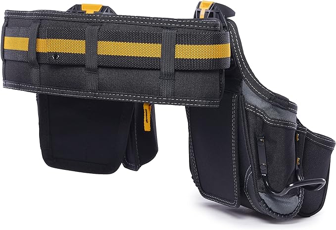 ToughBuilt ClipTech Series – 3-Piece Handyman Tool Belt Set, Modular ClipTech™ System with 2 Rugged Pouches & Heavy-Duty Padded Belt, 1680D Reinforced Construction (TB-CT-111-CP)