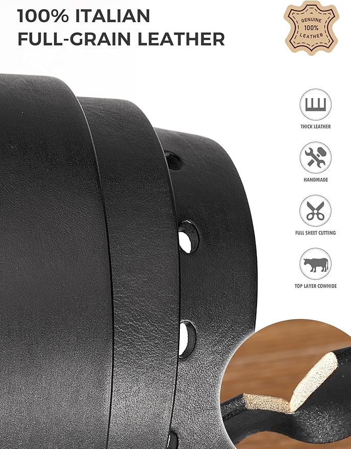 Thicken Full Grain Leather Mens Belt Heavy Duty Mens Work Belt Mens Belt High Hardness Buckle Packed In Gift Box
