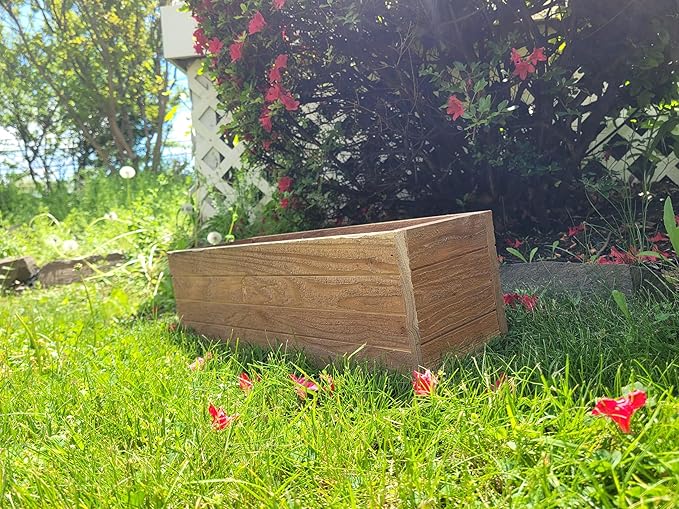Handmade Cedar Wood Planter Box – Custom Small Indoor Outdoor Window Herb Box with Drainage Hole – Rustic Kitchen, Living Room, or Wedding Decor – Made in USA – Wood Flower or Plant Holder (8")