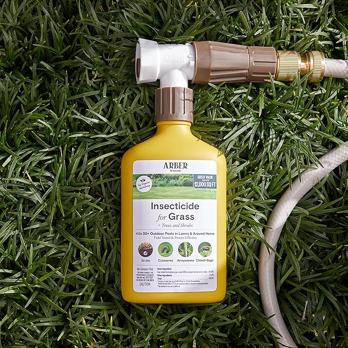 Organic Insecticide for Lawns, Trees & Shrubs – 16oz Ready-to-Spray – Lawn Insect Killer for Grubs, Armyworms & Beetles – Gentle on Grass, People & Pets – Outdoor Bug Spray for Lawn Yard Pest Control