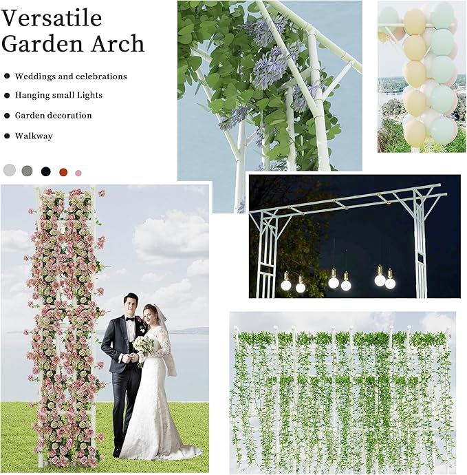 Flat Top Garden Arch, Extra Large Arbor Trellis 11FT x 9FT Metal Garden Frame Trellis for Backyard, Lawn, Archway, Wedding Decoration