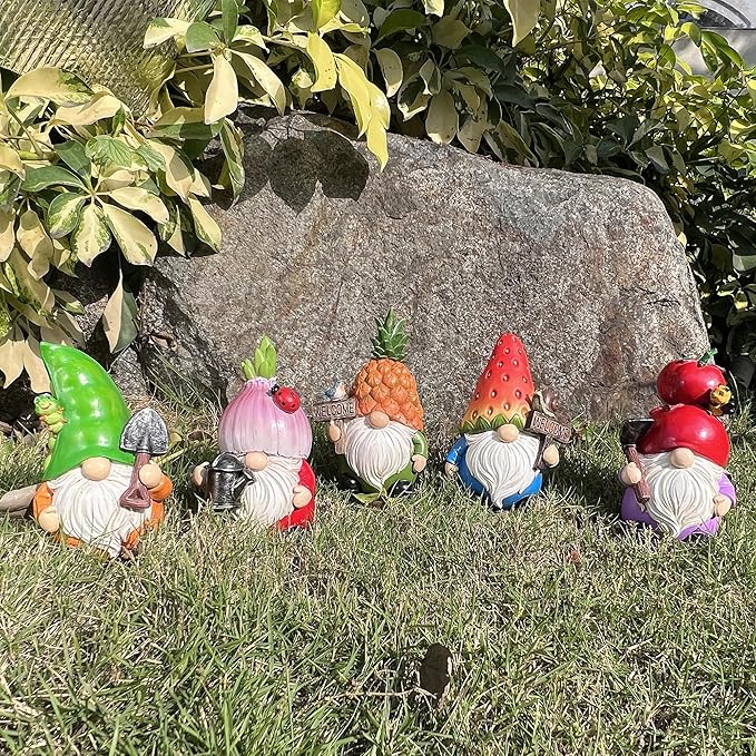 Pineapple Gnome Garden Gnomes Outdoor Gnome with Pineapple Decor for Home Yard Garden Patio Lawn Statue Decorations Gifts for Women