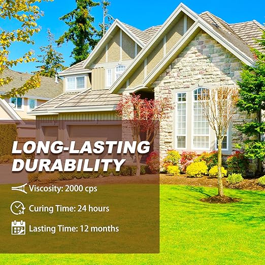 Mulch Glue for Landscaping, 1 Gallon Rocks Glue, Fast-Drying Adhesive for Rock, Gravel & Mulch, Non-Toxic, Long-Lasting Stabilizer for Pine Straw, Pebbles & Weed Barrier, Strong Spray for Outdoor