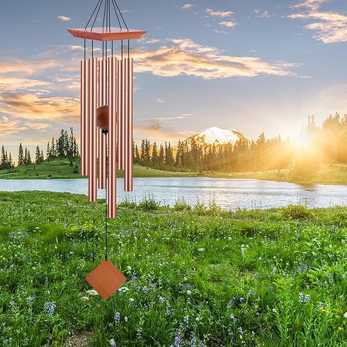 39" Deep Tone Large Wind Chimes for Outside Clearance, Memorial Sympathy Wind Chimes Outdoor for Porch Garden Yard Decor Patio,Sympathy Gifts for Loss of Loved One,Rose Golden