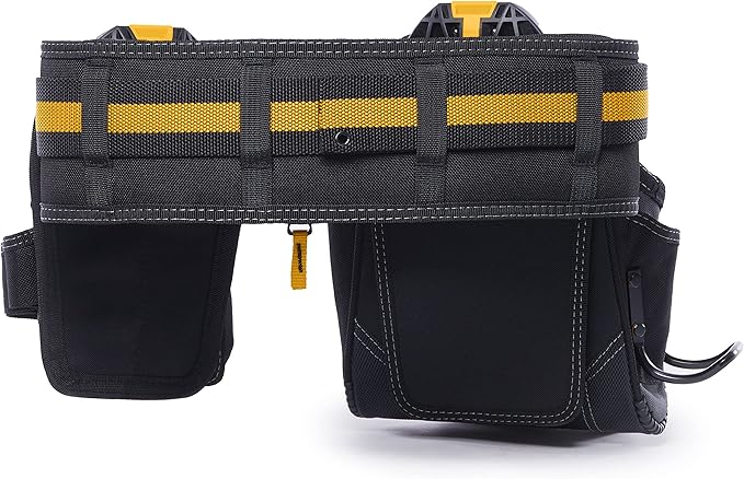 ToughBuilt ClipTech Series – 3-Piece Handyman Tool Belt Set, Modular ClipTech™ System with 2 Rugged Pouches & Heavy-Duty Padded Belt, 1680D Reinforced Construction (TB-CT-111-CP)