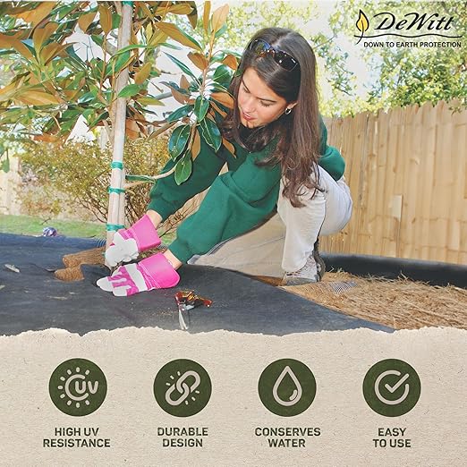 Dewitt Sunbelt Woven Ground Cover, 3.2 oz, Black, 6' x 300' - Durable Weed Barrier Fabric for Greenhouse, Garden, Outdoor Display & Landscaping