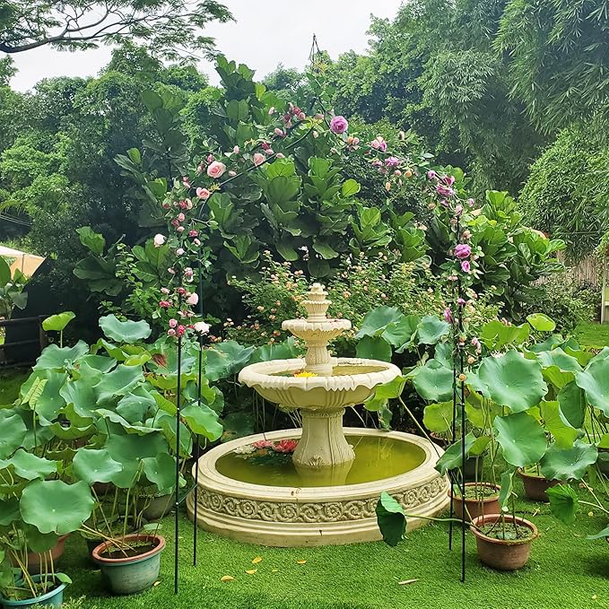 8.3 Ft H x 4.6 Ft W Metal Pergola Arbor for Various Climbing Plant Wedding Garden Arch Bridal Party Decoration Wide Arbor