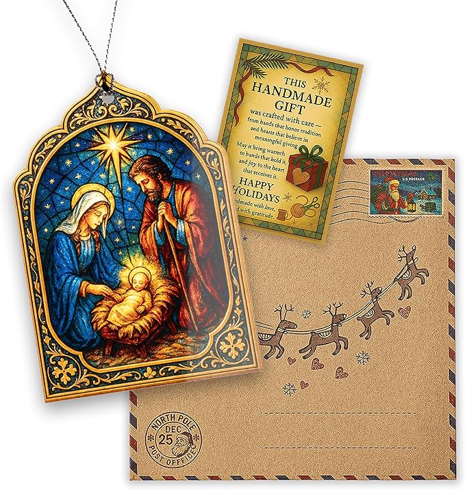 Nativity ornaments - Nativity scene - Christian Gifts for Women. Men - Regilious gifts - Xmas ornament - Christian Christmas ornaments - Easter Decor. Christmas Decor - car hanging accessories