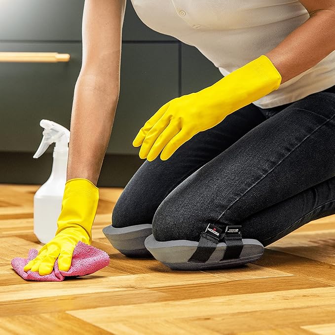 NoCry Foam Knee Pads for Work — Waterproof and Lightweight Knee Pads for Cleaning, and Easy Fit Knee Pads for Gardening with Adjustable Straps — Perfect Work Knee Pads for Women