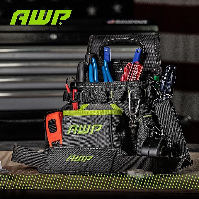 AWP Tool Pouch, Electrician Tool Pouch, Premium, Professional Multi-Pocket Organizer