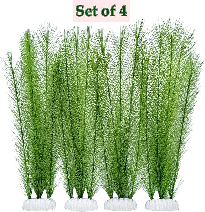 M2cbridge Plastic Fish Tank Plants Soft Silk Water Grass for Terrarium Simulate Plants and Aquarium Landscape(4pcs,12")