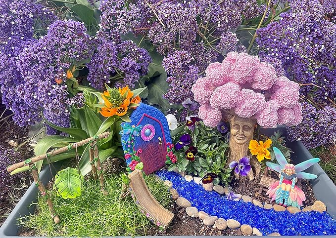GlitZGlam Katrina The Garden Fairy - a Miniature Fairy Statue for Your Fairy Garden and Miniature Figurines