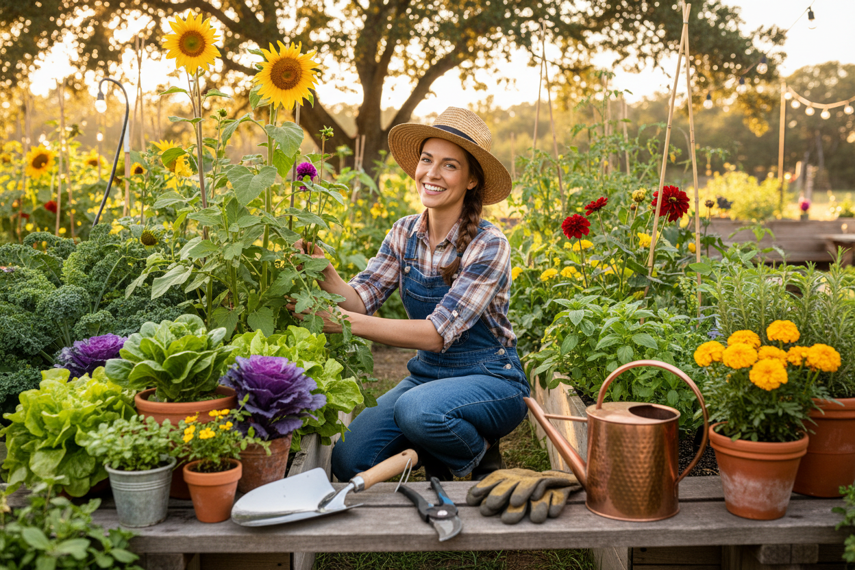 At HappyGardenerHub, we believe that every garden—no matter the size—deserves quality, care, and a touch of happiness. Our brand was created for gardeners of all levels who want reliable tools, thoughtful essentials, and inspiring guidance to help their green spaces truly thrive. (make it real photo)