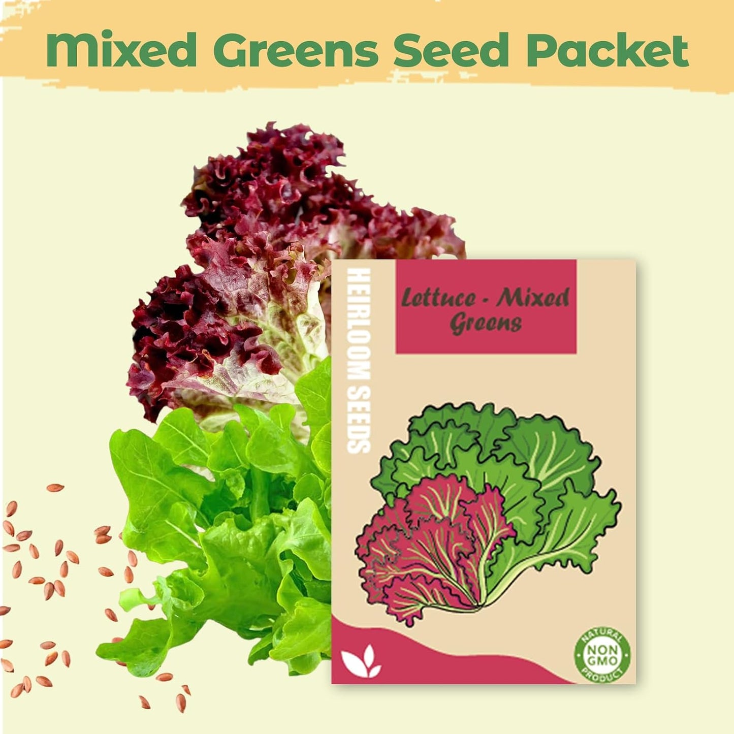 Salad Greens Mix Seed Pod Kit for Aerogarden, 8-Pods Hydroponic Refill Pack, Compatible with All Indoor Gardens, Includes Grow Sponges, Plant Food, Grow Anything Seed Pod Kit, 8-POD